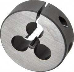 Made in USA - 5/16-24 UNF Thread, 1-1/2" Outside Diam High Speed Steel Round Die - 1/2" Thick, Right Hand Thread, Adjustable - Exact Tool & Supply
