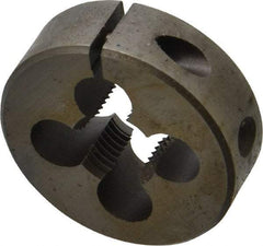 Made in USA - 1/2-20 UNF Thread, 1-1/2" Outside Diam High Speed Steel Round Die - 1/2" Thick, Right Hand Thread, Adjustable - Exact Tool & Supply