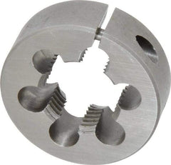 Made in USA - 3/4-16 UNF Thread, 1-1/2" Outside Diam High Speed Steel Round Die - 1/2" Thick, Right Hand Thread, Adjustable - Exact Tool & Supply