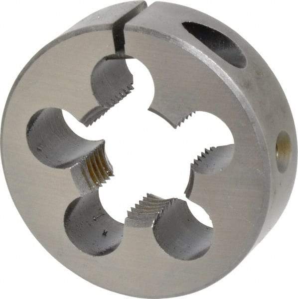 Made in USA - 7/8-14 UNF Thread, 2" Outside Diam High Speed Steel Round Die - 5/8" Thick, Right Hand Thread, Adjustable - Exact Tool & Supply