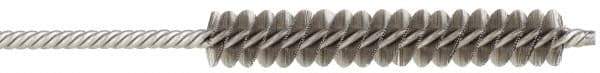 Made in USA - 1/4" Diam Helical Stainless Steel Tube Brush - Double Spiral, 0.005" Filament Diam, 1-1/2" Brush Length, 4" OAL, 0.091" Diam Stainless Steel Shank - Exact Tool & Supply