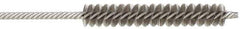 Made in USA - 1/4" Diam Helical Stainless Steel Tube Brush - Double Spiral, 0.005" Filament Diam, 1-1/2" Brush Length, 4" OAL, 0.091" Diam Stainless Steel Shank - Exact Tool & Supply