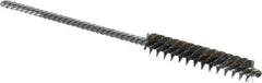 Made in USA - 5/16" Diam Helical Stainless Steel Tube Brush - Double Spiral, 0.005" Filament Diam, 1-1/2" Brush Length, 4" OAL, 1/8" Diam Galvanized Steel Shank - Exact Tool & Supply