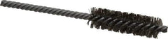 Made in USA - 5/8" Diam Helical Stainless Steel Tube Brush - Double Spiral, 0.005" Filament Diam, 2" Brush Length, 5" OAL, 0.208" Diam Galvanized Steel Shank - Exact Tool & Supply