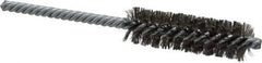 Made in USA - 3/4" Diam Helical Stainless Steel Tube Brush - Double Spiral, 0.006" Filament Diam, 2-1/2" Brush Length, 5-1/2" OAL, 0.237" Diam Galvanized Steel Shank - Exact Tool & Supply