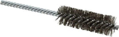 Made in USA - 7/8" Diam Helical Stainless Steel Tube Brush - Double Spiral, 0.006" Filament Diam, 2-1/2" Brush Length, 5-1/2" OAL, 0.237" Diam Galvanized Steel Shank - Exact Tool & Supply