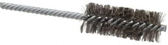 Made in USA - 1" Diam Helical Stainless Steel Tube Brush - Double Spiral, 0.006" Filament Diam, 2-1/2" Brush Length, 5-1/2" OAL, 0.237" Diam Galvanized Steel Shank - Exact Tool & Supply