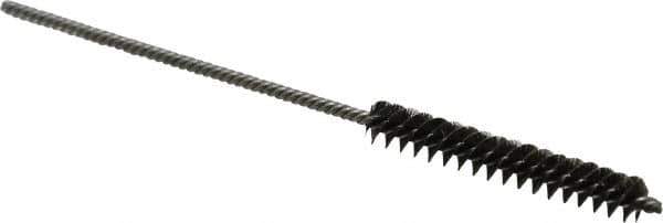 Made in USA - 1/4" Diam Helical Steel Tube Brush - Double Spiral, 0.005" Filament Diam, 1-1/2" Brush Length, 4" OAL, 0.091" Diam Stainless Steel Shank - Exact Tool & Supply