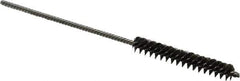 Made in USA - 1/4" Diam Helical Steel Tube Brush - Double Spiral, 0.005" Filament Diam, 1-1/2" Brush Length, 4" OAL, 0.091" Diam Stainless Steel Shank - Exact Tool & Supply