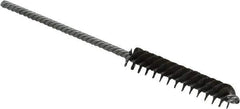 Made in USA - 5/16" Diam Helical Steel Tube Brush - Double Spiral, 0.005" Filament Diam, 1-1/2" Brush Length, 4" OAL, 1/8" Diam Galvanized Steel Shank - Exact Tool & Supply