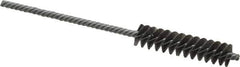 Made in USA - 3/8" Diam Helical Steel Tube Brush - Double Spiral, 0.005" Filament Diam, 1-1/2" Brush Length, 4" OAL, 1/8" Diam Galvanized Steel Shank - Exact Tool & Supply