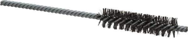 Made in USA - 1/2" Diam Helical Steel Tube Brush - Double Spiral, 0.006" Filament Diam, 2" Brush Length, 5" OAL, 0.162" Diam Galvanized Steel Shank - Exact Tool & Supply