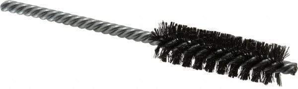 Made in USA - 5/8" Diam Helical Steel Tube Brush - Double Spiral, 0.005" Filament Diam, 2" Brush Length, 5" OAL, 0.208" Diam Galvanized Steel Shank - Exact Tool & Supply