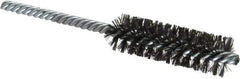 Made in USA - 3/4" Diam Helical Steel Tube Brush - Double Spiral, 0.006" Filament Diam, 2-1/2" Brush Length, 5-1/2" OAL, 0.237" Diam Galvanized Steel Shank - Exact Tool & Supply