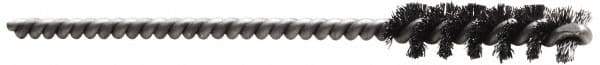 Made in USA - 1-1/2" Diam Helical Nylon Tube Brush - 0.022" Filament Diam, 1" Brush Length, 3-1/2" OAL, 1/4" Diam Stainless Steel Shank - Exact Tool & Supply