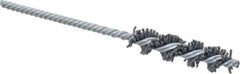 Made in USA - 1/2" Diam Helical Nylon Tube Brush - Single Spiral, 0.04" Filament Diam, 2" Brush Length, 5" OAL, 0.162" Diam Galvanized Steel Shank - Exact Tool & Supply