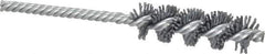 Made in USA - 3/4" Diam Helical Nylon Tube Brush - Single Spiral, 0.04" Filament Diam, 2-1/2" Brush Length, 5-1/2" OAL, 15/64" Diam Galvanized Steel Shank - Exact Tool & Supply