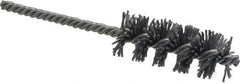 Made in USA - 1" Diam Helical Nylon Tube Brush - Single Spiral, 0.04" Filament Diam, 2-1/2" Brush Length, 5-1/2" OAL, 15/64" Diam Galvanized Steel Shank - Exact Tool & Supply