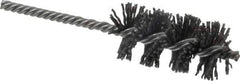 Made in USA - 1-1/4" Diam Helical Nylon Tube Brush - Single Spiral, 0.04" Filament Diam, 2-1/2" Brush Length, 5-1/2" OAL, 15/64" Diam Galvanized Steel Shank - Exact Tool & Supply
