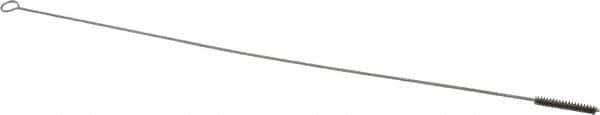 Made in USA - 1-1/2" Long x 1/4" Diam Stainless Steel Twisted Wire Bristle Brush - Double Spiral, 18" OAL, 0.003" Wire Diam, 0.062" Shank Diam - Exact Tool & Supply
