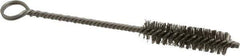 Made in USA - 2" Long x 1/2" Diam Stainless Steel Twisted Wire Bristle Brush - Double Spiral, 5-1/2" OAL, 0.006" Wire Diam, 0.11" Shank Diam - Exact Tool & Supply