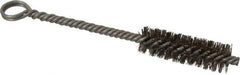 Made in USA - 2" Long x 5/8" Diam Stainless Steel Twisted Wire Bristle Brush - Double Spiral, 5-1/2" OAL, 0.008" Wire Diam, 0.142" Shank Diam - Exact Tool & Supply