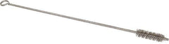 Made in USA - 2-1/2" Long x 3/4" Diam Stainless Steel Twisted Wire Bristle Brush - Double Spiral, 18" OAL, 0.006" Wire Diam, 0.162" Shank Diam - Exact Tool & Supply