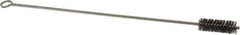 Made in USA - 2-1/2" Long x 7/8" Diam Stainless Steel Twisted Wire Bristle Brush - Double Spiral, 18" OAL, 0.006" Wire Diam, 0.162" Shank Diam - Exact Tool & Supply