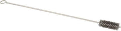 Made in USA - 2-1/2" Long x 1" Diam Stainless Steel Twisted Wire Bristle Brush - Double Spiral, 18" OAL, 0.006" Wire Diam, 0.162" Shank Diam - Exact Tool & Supply