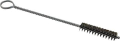 Made in USA - 1-1/2" Long x 3/8" Diam Stainless Steel Twisted Wire Bristle Brush - Double Spiral, 5-1/2" OAL, 0.005" Wire Diam, 1/8" Shank Diam - Exact Tool & Supply