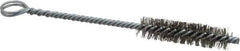 Made in USA - 2" Long x 1/2" Diam Stainless Steel Twisted Wire Bristle Brush - Double Spiral, 5-1/2" OAL, 0.006" Wire Diam, 0.162" Shank Diam - Exact Tool & Supply