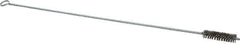 Made in USA - 2" Long x 1/2" Diam Stainless Steel Twisted Wire Bristle Brush - Double Spiral, 18" OAL, 0.004" Wire Diam, 0.162" Shank Diam - Exact Tool & Supply