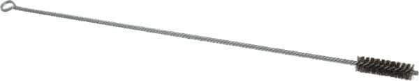 Made in USA - 2" Long x 5/8" Diam Stainless Steel Twisted Wire Bristle Brush - Double Spiral, 18" OAL, 0.005" Wire Diam, 0.209" Shank Diam - Exact Tool & Supply