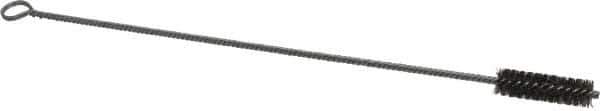 Made in USA - 2-1/2" Long x 3/4" Diam Stainless Steel Twisted Wire Bristle Brush - Double Spiral, 18" OAL, 0.006" Wire Diam, 0.235" Shank Diam - Exact Tool & Supply