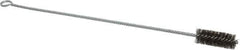 Made in USA - 2-1/2" Long x 1" Diam Stainless Steel Twisted Wire Bristle Brush - Double Spiral, 18" OAL, 0.006" Wire Diam, 0.235" Shank Diam - Exact Tool & Supply