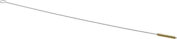 Made in USA - 1-1/2" Long x 1/4" Diam Brass Twisted Wire Bristle Brush - Double Spiral, 18" OAL, 0.003" Wire Diam, 0.091" Shank Diam - Exact Tool & Supply