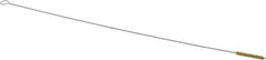 Made in USA - 1-1/2" Long x 1/4" Diam Brass Twisted Wire Bristle Brush - Double Spiral, 18" OAL, 0.003" Wire Diam, 0.091" Shank Diam - Exact Tool & Supply