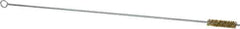 Made in USA - 2" Long x 1/2" Diam Brass Twisted Wire Bristle Brush - Double Spiral, 18" OAL, 0.004" Wire Diam, 0.162" Shank Diam - Exact Tool & Supply