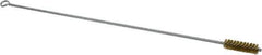 Made in USA - 2" Long x 5/8" Diam Brass Twisted Wire Bristle Brush - Double Spiral, 18" OAL, 0.005" Wire Diam, 0.209" Shank Diam - Exact Tool & Supply