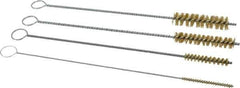 PRO-SOURCE - 4 Piece Brass Hand Tube Brush Set - 1-1/2" Brush Length, 8" OAL, 0.016" Shank Diam, Includes Brush Diams 1/8", 1/4", 3/8" & 1/2" - Exact Tool & Supply