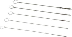 PRO-SOURCE - 5 Piece Stainless Steel Hand Tube Brush Set - 1/2" to 3/4" Brush Length, 4" OAL, 0.022" Shank Diam - Exact Tool & Supply