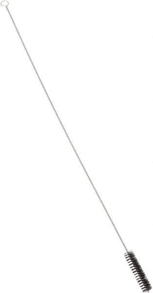 PRO-SOURCE - 4-1/2" Long x 1" Diam Nylon Bristle Brush - Single Spiral, 40-1/2" OAL, 0.014" Filament Diam, 0.187" Shank Diam - Exact Tool & Supply