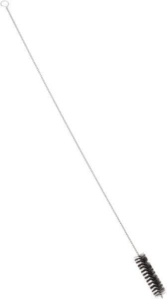 PRO-SOURCE - 4-1/2" Long x 1-1/4" Diam Nylon Bristle Brush - Single Spiral, 42" OAL, 0.01" Filament Diam, 0.142" Shank Diam - Exact Tool & Supply