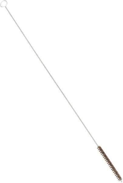 PRO-SOURCE - 4" Long x 3/8" Diam Horsehair Bristle Brush - Single Spiral, 26" OAL, 0.008" Filament Diam, 0.13" Shank Diam - Exact Tool & Supply