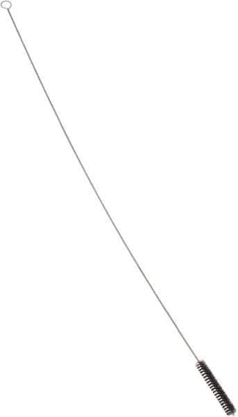 PRO-SOURCE - 4-1/2" Long x 3/4" Diam Horsehair Bristle Brush - Single Spiral, 42" OAL, 0.008" Filament Diam, 0.142" Shank Diam - Exact Tool & Supply