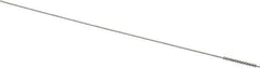 Made in USA - 0.05" Diam Helical Stainless Steel Tube Brush - Single Spiral, 0.003" Filament Diam, 1/2" Brush Length, 4" OAL, 0.024" Diam Stainless Steel Shank - Exact Tool & Supply