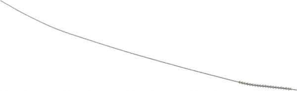 Made in USA - 1mm Diam Helical Stainless Steel Tube Brush - Single Spiral, 0.003" Filament Diam, 5/8" Brush Length, 4" OAL, 0.016" Diam Stainless Steel Shank - Exact Tool & Supply