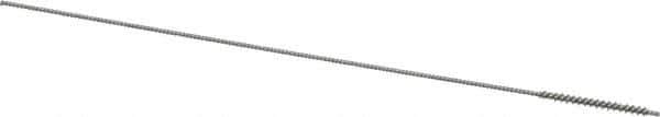 Made in USA - 1.5mm Diam Helical Stainless Steel Tube Brush - Single Spiral, 0.003" Filament Diam, 5/8" Brush Length, 4" OAL, 0.032" Diam Stainless Steel Shank - Exact Tool & Supply
