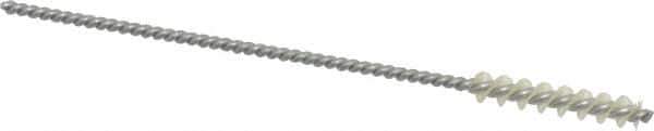 Made in USA - 3/16" Diam Helical Nylon Tube Brush - 0.008" Filament Diam, 1" Brush Length, 4" OAL, 0.085" Diam Galvanized Steel Shank - Exact Tool & Supply