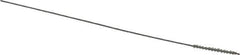 Made in USA - 1.5mm Diam Helical Nylon Tube Brush - 0.008" Filament Diam, 5/8" Brush Length, 4" OAL, 0.026" Diam Stainless Steel Shank - Exact Tool & Supply